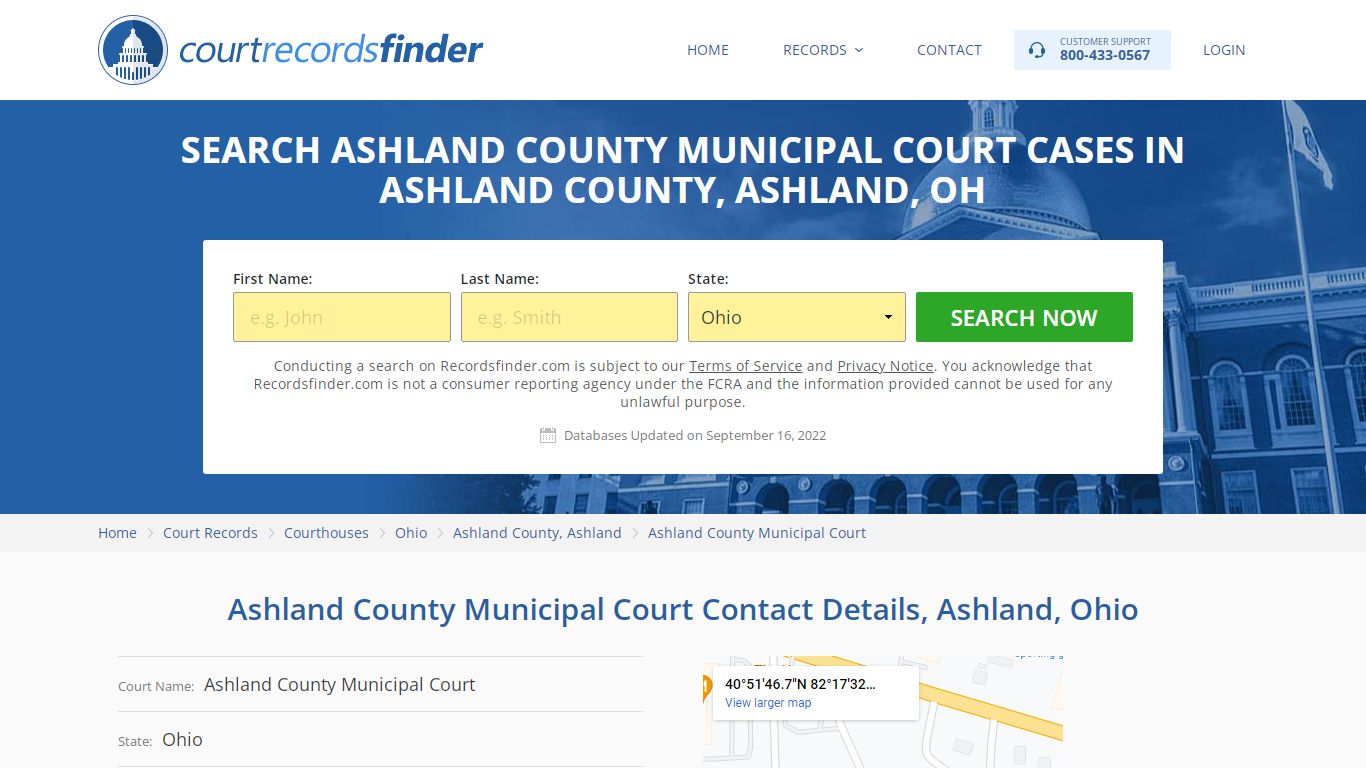 Ashland County Municipal Court Case Search - RecordsFinder